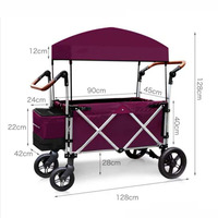Chariot de sport pliable avec pare-soleil, poussette pour enfants, chariot de sport de plein air, de plage, de parc, de Camping,