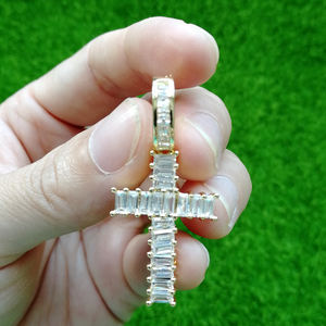 CN146 Kalung & Liontin Salib CZ Kuningan Es Baja Tahan Karat Rantai Kuba Hip Hop Kalung - Product Image 4