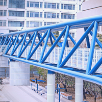 Pont piétonnier en structure d'acier préfabriquée durable, pont à treillis préfabriqué pour surface aquatique, certification CE européenne