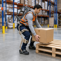 Exosquelette ergonomique professionnel à fixation dorsale avec assistance électrique pour la levée de charges industrielles et l'optimisation logistique