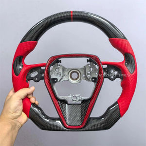 Expédition rapide Volant <span class=keywords><strong>en</strong></span> fibre <span class=keywords><strong>de</strong></span> carbone rouge Compatible avec Toyota Corolla Land Cruiser Hilux Gr Fortuner camry MK5 A90 - Product Image 1