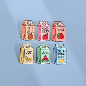 Renkli meyve suyu, karpuz, muz, çilek, portakal, meyve, japon ve kore tarzı aksesuarları broşlar, Metal rozetler - Product Image 2