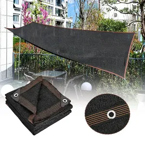 Toldo Rectangular Negro Tejido de HDPE, Tela de Protección Solar Anti-UV, Cubierta <span class=keywords><strong>para</strong></span> Piscina al Aire Libre, Jardín, Balcón, Patio, Toldo <span class=keywords><strong>para</strong></span> Automóvil - Product Image 3