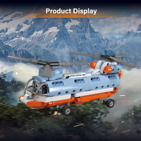 Moule King 24050 Tandem Rotor Hélicoptère Militaire Créatif MOC Modèle Éducatif Assembler Building Block Jouet Ensemble pour Enfants