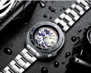 <span class=keywords><strong>Reloj</strong></span> de Buceo Automático Personalizado con Logotipo OEM Sin Marca de 200M para Hombre, <span class=keywords><strong>Reloj</strong></span> de Pulsera con Diseño de Olas de Kanagawa, Japón, Movimiento NH35 - Product Image 4