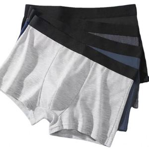 Ropa Interior Masculina, Bóxers de Color Sólido, Talla Grande, Transpirables, de Cintura Media, Tejidos, para Adolescentes - Product Image 1