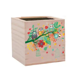 Kitty Hawk Flower Pot box Square flower pot with patterned windowsill decorated garden indoor outdoor terrace Teacher office gif