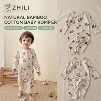Combinaison pour bébé Zhili, nouvelle collection printemps/automne, vêtements pour nourrissons, pur coton respirant, imprimé fruits et animaux, unisexe, fermeture à boutons cachés