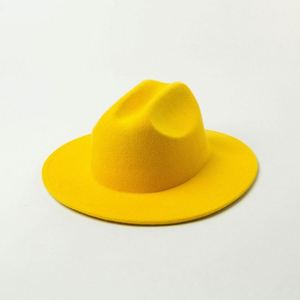 Sombreros Fedora de Fieltro de Pelo Sintético de Color Sólido de Alta Calidad al por Mayor - Product Image 3