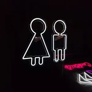 Tanda Neon Toilet WC Anime Neon tanda simbol Toilet tanda Neon khusus untuk ruang kecil kamar kecil untuk taman Kafe