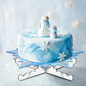 Musim dingin kepingan salju pesta kue berdiri 1 tingkat Cupcake berdiri Natal pesta dekorasi untuk pesta ulang tahun anak-anak