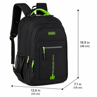 Sac à dos souple imperméable en polyester Oxford de haute qualité avec système de transport en résine et fermeture éclair, grand sac pour ordinateur portable, idéal pour étudiants