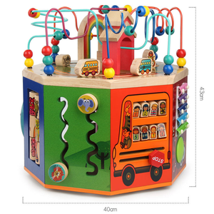 Boîte d'activités multifonctionnelle à 8 faces, jouets éducatifs musicaux, labyrinthe de perles éducatif 3D pour l'apprentissage précoce - Product Image 5