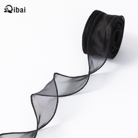 Ruban en maille Qibai à queue de poisson, simple, sans axe, pour bordure de gâteau floral, emballage de bouquet de fleurs frais