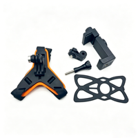 Support universel antidérapant pour GoPro Hero/DJI Osmo Action/nsta360 X5, kit de fixation mentonnière pour casque, pour téléphones et caméras d'action
