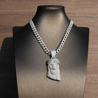 Bijoux pour Homme Pendentif Hip Hop Argent 925 Plaqué Rhodium VVS1 Entièrement Baguette Synthétique Moissanite Diamant Pendentif Jésus Hommes