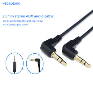 Kabel Aux Stereo TRS 3.5mm 3-Pin Sudut Lurus Berlapis Emas 1m untuk Komputer dan Pemutar DVD - Product Image 2