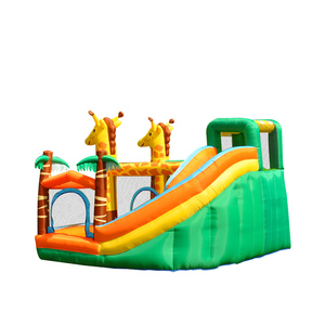 Château sautant de qualité commerciale et maison de rebond gonflable de château plein d'entrain de glissière mignonne en forme de girafe à vendre - Product Image 3