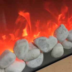 Calentador de placa de acero laminado en frío grueso, efecto de llama 3D, chimeneas eléctricas de mármol cristalino - Product Image 5