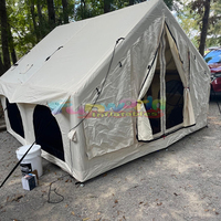 Famille portable glamping tente gonflable étanche gonflable doom extérieur air tente maison camping tente avec cuisinière salle de bain