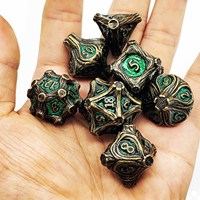 Usine en gros personnalisé métal mdn dés carré polyèdre malachite ensemble de dés pour donjons et dragons RPG