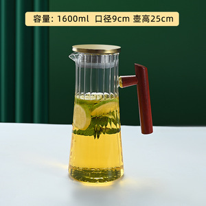 <span class=keywords><strong>Carafe</strong></span> <span class=keywords><strong>ou</strong></span> pot à eau <span class=keywords><strong>en</strong></span> <span class=keywords><strong>verre</strong></span> avec poignée et couvercle <span class=keywords><strong>en</strong></span> métal <span class=keywords><strong>en</strong></span> acier inoxydable 304 pour cuisine et table - Product Image 6