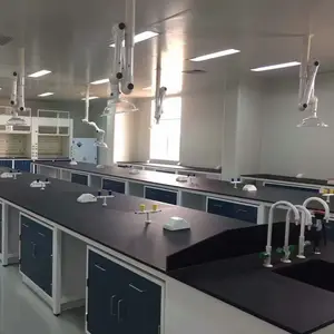 Muebles de laboratorio resistentes a los álcalis, mesa de soporte con fregadero, superficie dura de Química de la Universidad