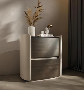 Hình Bầu Dục Đá Slate Da Bàn Đêm Ánh Sáng Sang Trọng Phòng Ngủ Đêm Đứng Bảng Da Bàn Cạnh Giường Ngủ - Product Image 1