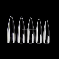 4XL non C courbe Stiletto droit transparent Salon Stiletto pointu artificiel acrylique Type français longue presse sur Gel ongles conseils