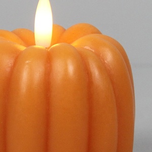 Bougies LED sans flamme à piles en cire véritable orange clair <span class=keywords><strong>petite</strong></span> citrouille d'Halloween - Product Image 4