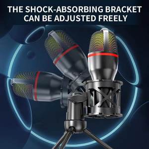 Mecondenser kondenser mikrofon RGB aydınlatma bilgisayar telefonu PS4 PS5 oyun yarışması canlı yayın kayıt ve video düzenleme - Product Image 5