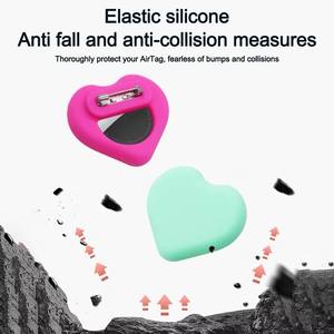 Funda de silicona en forma de corazón para Airtags impermeable Invisible Pin Locator funda protectora antiarañazos para <span class=keywords><strong>Airtag</strong></span> Pin - Product Image 4