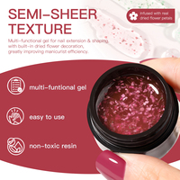 Kit d'extensions d'ongles de marque propre, série gelée aux fleurs séchées, sans chaleur, sans TPO, sans HEMA, pots de gel de construction à marque privée