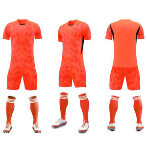 Grosir set jersey Sepak Bola bordir 3D, baju olahraga kustomisasi pribadi Atasan Pria biru merah kuning - Product Image 1