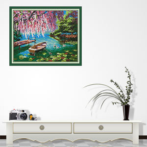 Ysdnkf — <span class=keywords><strong>broderie</strong></span> de points de croix en tissu, couture, à motif paysage, décoration de la maison, <span class=keywords><strong>broderie</strong></span> - Product Image 2