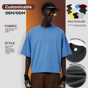 T-shirt Oversize da Uomo a Maniche Corte, Nuova Collezione Estiva, in Cotone 100% da 400g, Stile Vintage, Vestibilità Ampia, Tinta Unita - Product Image 4