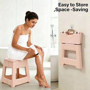 Extra Large Folding Step <b>Stool</b> 30cm Tall Heavy Duty Plastic Collapsible <b>Stool</b> Super Stable Reinforced Seating for Garage <b>Garden</b> - Product Image 4