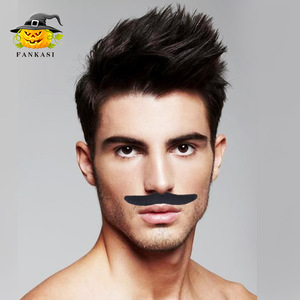 Ensemble de fausses barbes noires pour Halloween, 12 pièces, accessoires de fête auto-adhésifs, unisexe - Product Image 2