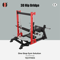 Plateforme de musculation 3D pour pont de hanche avec coussin réglable et support pour barre d'haltères pour salle de sport commerciale