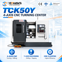 Centre de tournage CNC 4 axes TCK50Y, tour CNC horizontal avec fonctions de fraisage et de perçage pour l'usinage de précision des métaux