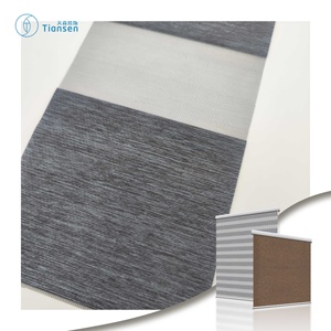 Stores zébrés horizontaux en polyester de luxe, intégrés, manuels, occultants, en <span class=keywords><strong>maille</strong></span>, pour fenêtre, protection solaire UV - Product Image 1