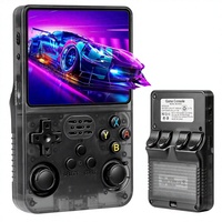 Konsol Game Genggam R36S Layar IPS HD 3,5 inci Memori 64GB Daya Tahan Baterai Ultra-Lama Hadiah untuk Dewasa Remaja Anak-anak (Hitam)