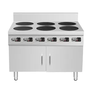 Commercial Use Cooking Stove Electric Induction Cooker Wide Steel Restaurant Cabinet-style Hob Stovetop 220V 6 6 Burner