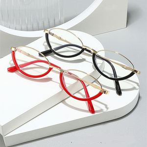 Gafas de Computadora con Marco Ovalado y Bloqueo de Luz Azul, Diseño Personalizado con Logotipo, Moda 2025, Gafas de Aleación Anti Luz Azul para Mujer - Product Image 2