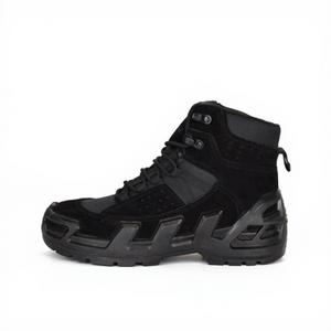 TSB08 Stock Black Suede Cow Leather Customized Middle Cut Tactical <b>Hiking</b> <b>Boots</b> Nubuck Made in China All-Day Outdoor Use - Product Image 1