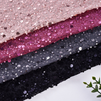 Polyester Luxe Sequin Textile Fabricwhite Noir Perle Lacesequin Fabricflat Broderie Robe Dentelle Tissu Nouveautés