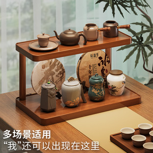 ชั้นวางของไม้ไผ่ 2 ชั้น สำหรับวางบนเคาน์เตอร์ครัว ใช้เก็บแก้วกาแฟ ชุดน้ำชา - Product Image 2