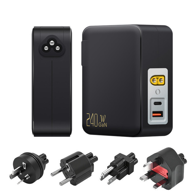 Universal International 240w Gan Multi Port Xt60 Usb c Type B Pd3.1 Qc3.0 Pps Phone Laptop Charger 240 Watt with Multiple Plugs