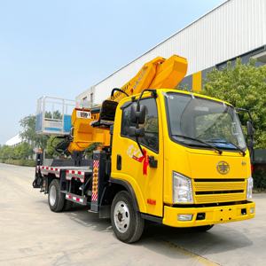 מותג חדש 32 מ 'הרמת בום עבודה פלטפורמה דלי משאית מנוף הידראולי כלוב אווירי עבודה אווירית פלטפורמה להרים קיבולת - Product Image 3