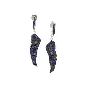 Vente chaude Individuation Boucles D'oreilles En Argent 925 Argent Bleu Cristal Aile Boucles D'oreilles Pour Cadeau D'anniversaire - Product Image 1